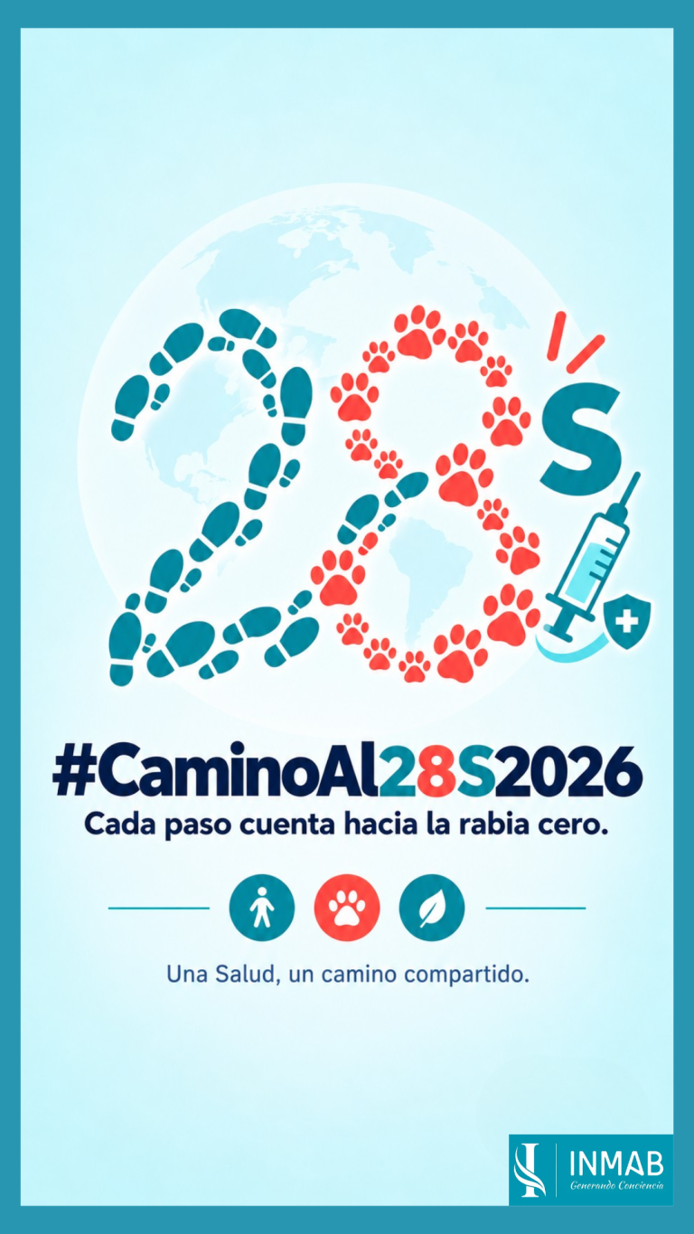 Camino al 28S hacia Rabia Cero | INMAB Campaña INMAB #CaminoAl28S2026 hacia el Día Mundial contra la Rabia, con huellas humanas y animales rumbo a Rabia Cero