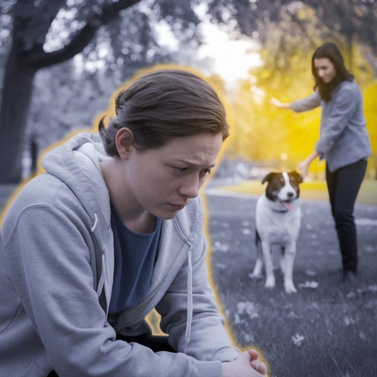 Perro con expresión de confusión o estrés observando una mesa navideña llena de comida y rodeada de personas. Los riesgos de estas fiestas 